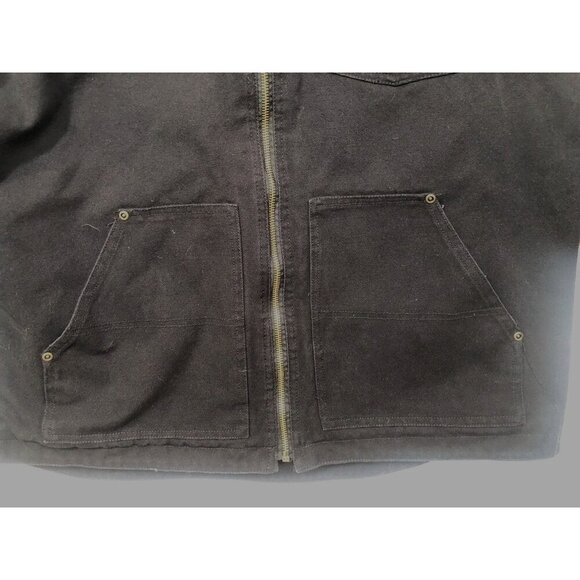 Vintage Big Mac Chore Jacket Work Wear Utility Black Full Zip Coat Men's Size XL - Picture 6 of 7